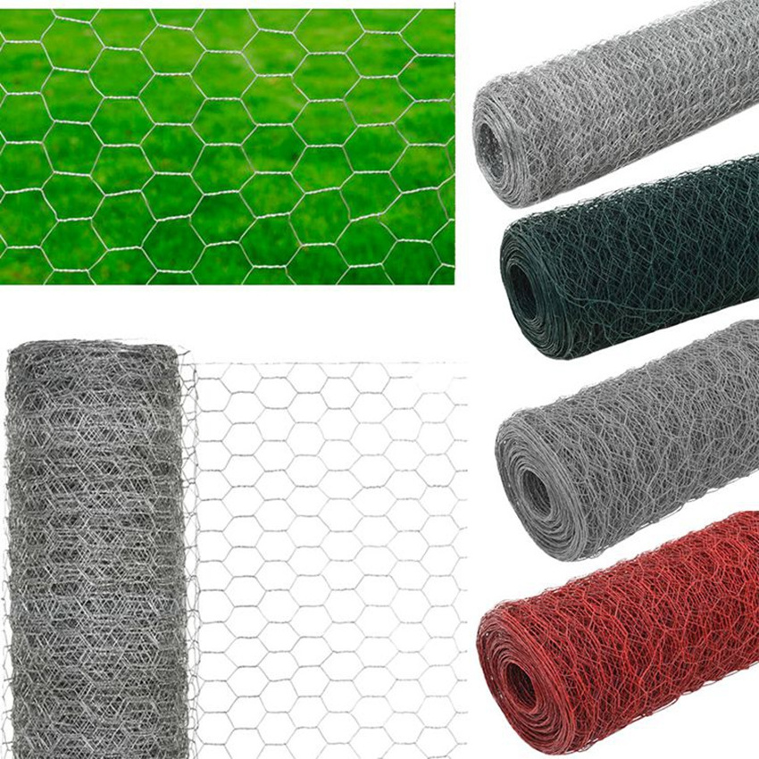 Lowest price China direct factory pvc coated hexagonal wire mesh green plastic chicken wire mesh