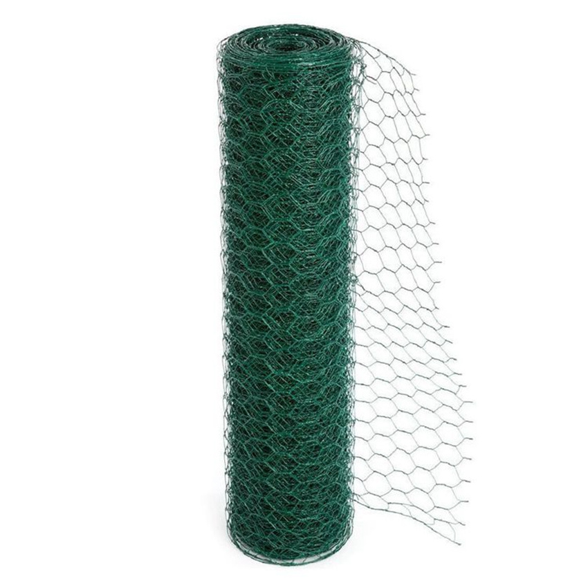 Lowest price China direct factory pvc coated hexagonal wire mesh green plastic chicken wire mesh