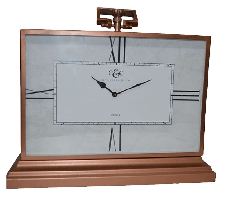 Rectangle table Clock With Handle Mini small size wooden made table desk gift clock with custom logo