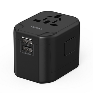 Universal Travel Adapter, VINTAR International Plug Adapter with 2 USB C and 2 USB Ports, Travel Essentials Power Adapter