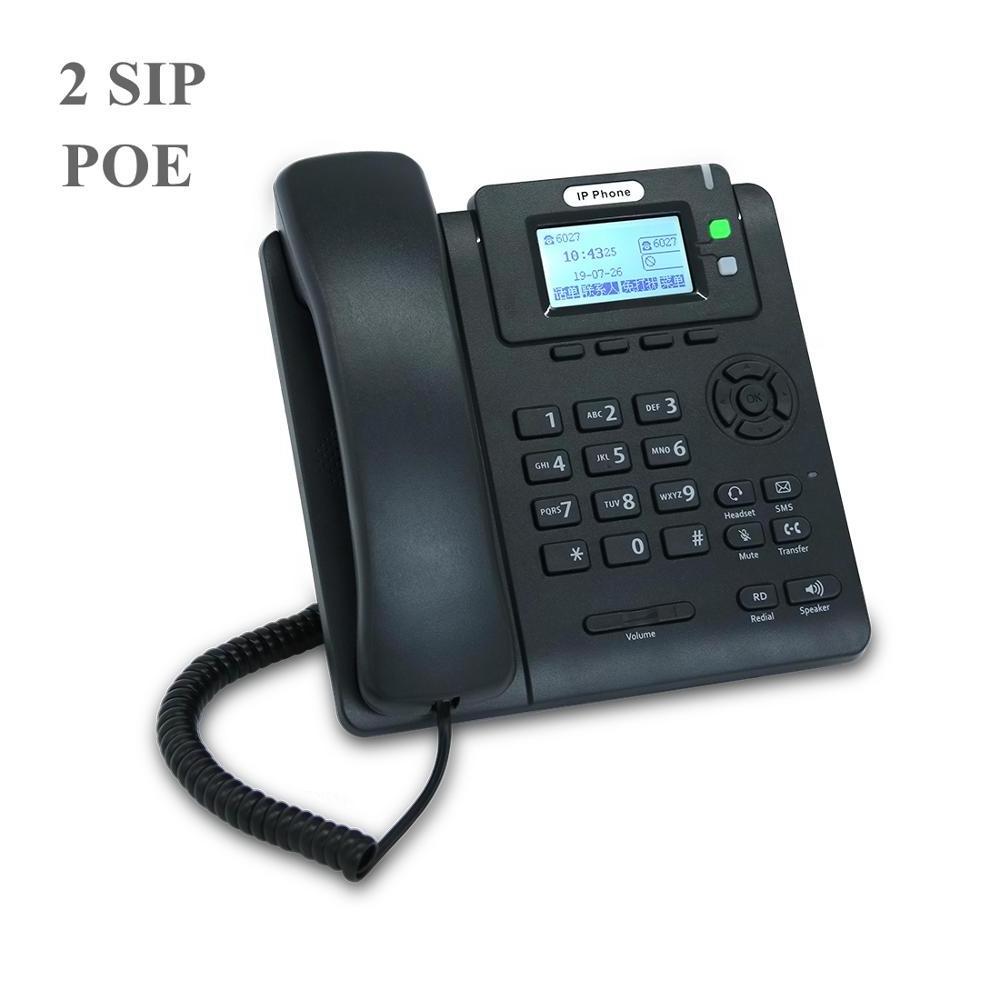 IP Phone with 2 Sip Lines SOHO VOIP SIP Phone support POE for Power Supply