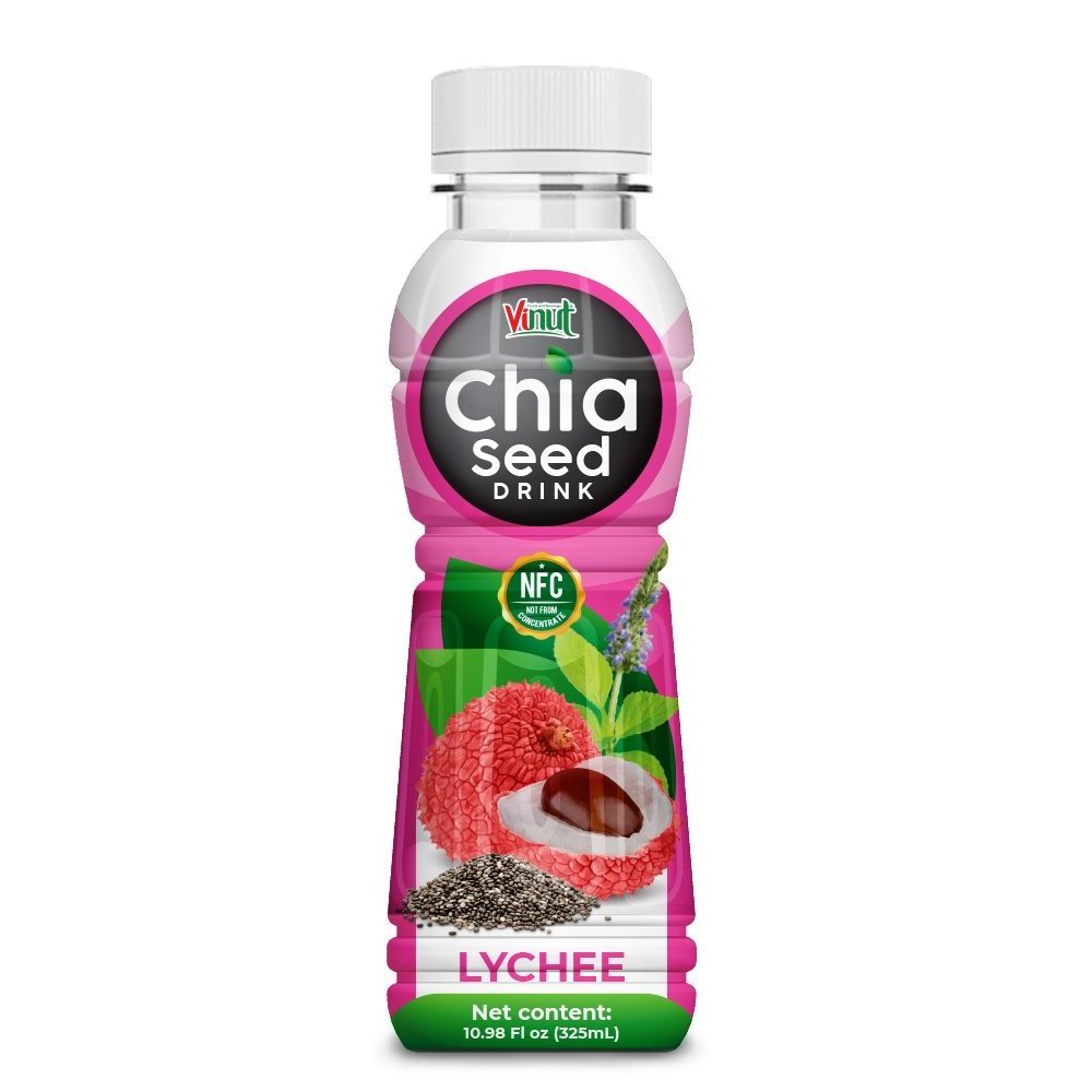 Chia Seed Drink with Strawberry Juice 10.98 fl oz VINUT  Free Sample Customized Design OEM ODM Service Private Label