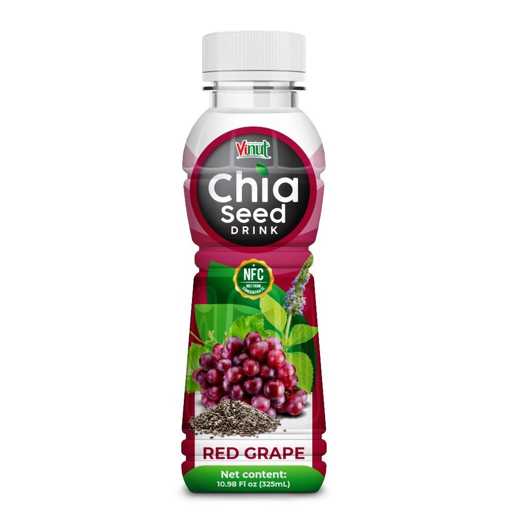 Chia Seed Drink with Strawberry Juice 10.98 fl oz VINUT  Free Sample Customized Design OEM ODM Service Private Label