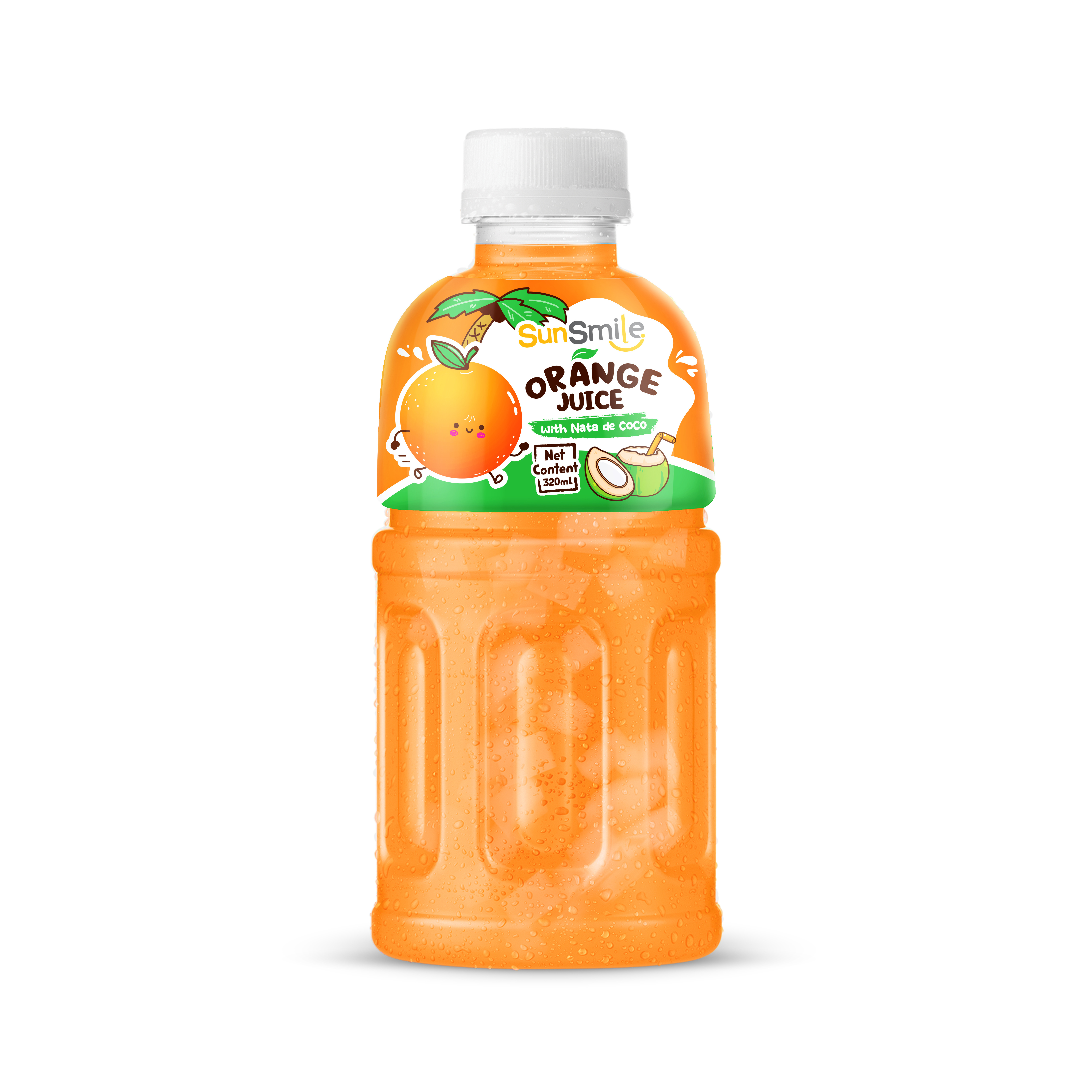 320ml Vinut SunSmile Orange juice with nata de coco fruit juice supplier private label ODM OEM service cheap price