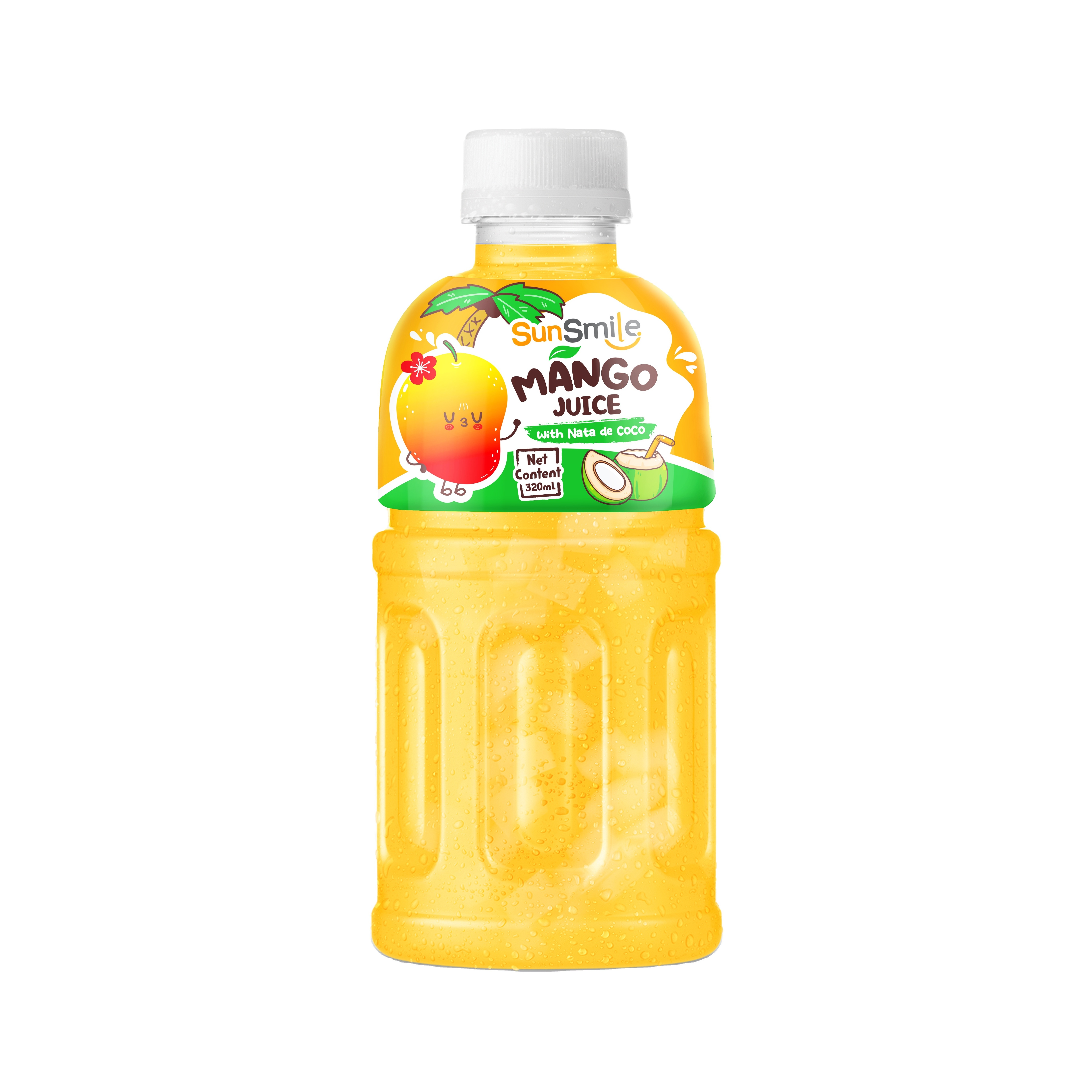 320ml Vinut SunSmile Mango juice with nata de coco fruit juice supplier private label ODM OEM service cheap price