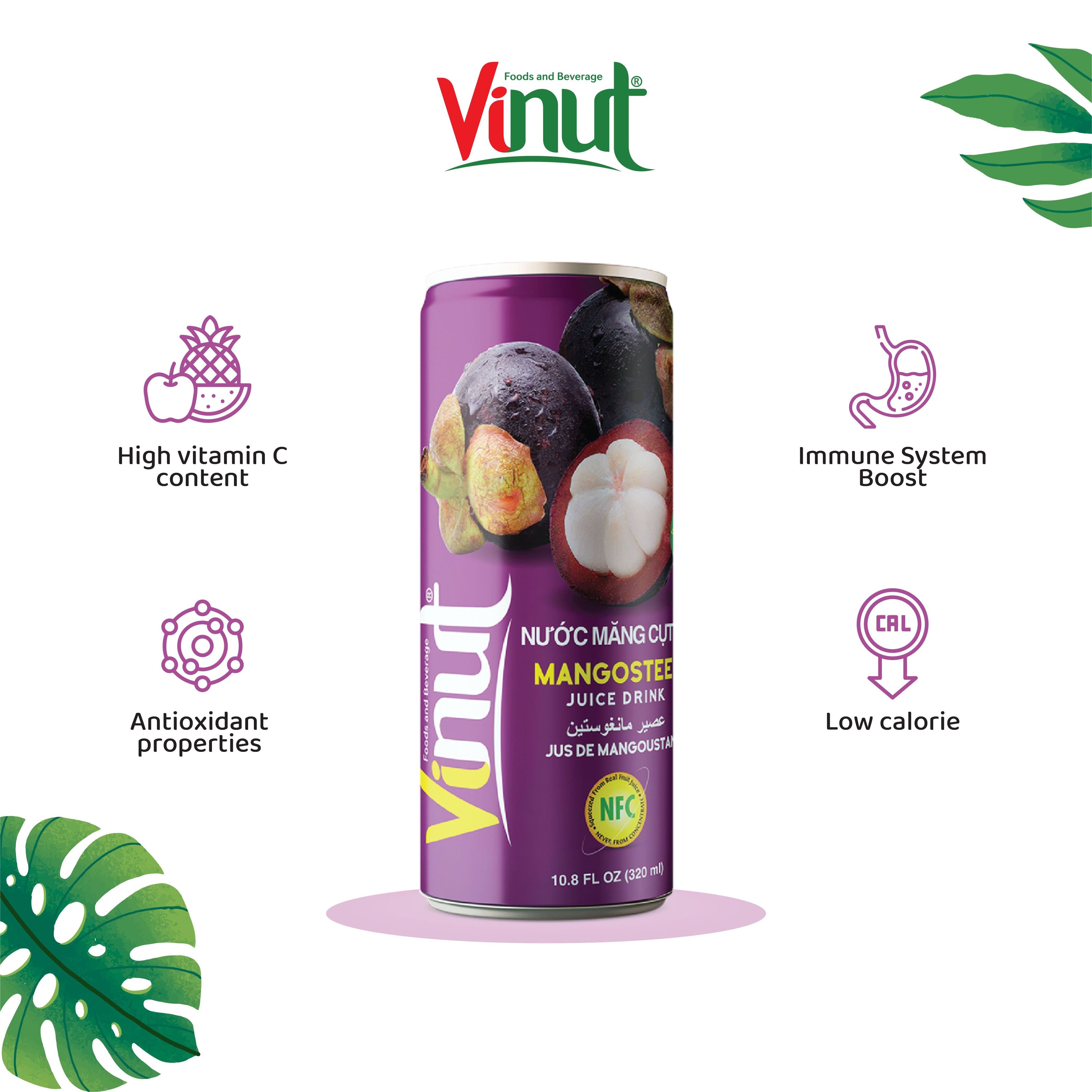 Mangosteen Juice with Pulp Tropical Drink VINUT NFC Tropical Drink Factory Formula for Fruit & Vegetable Juice ODM OEM Service