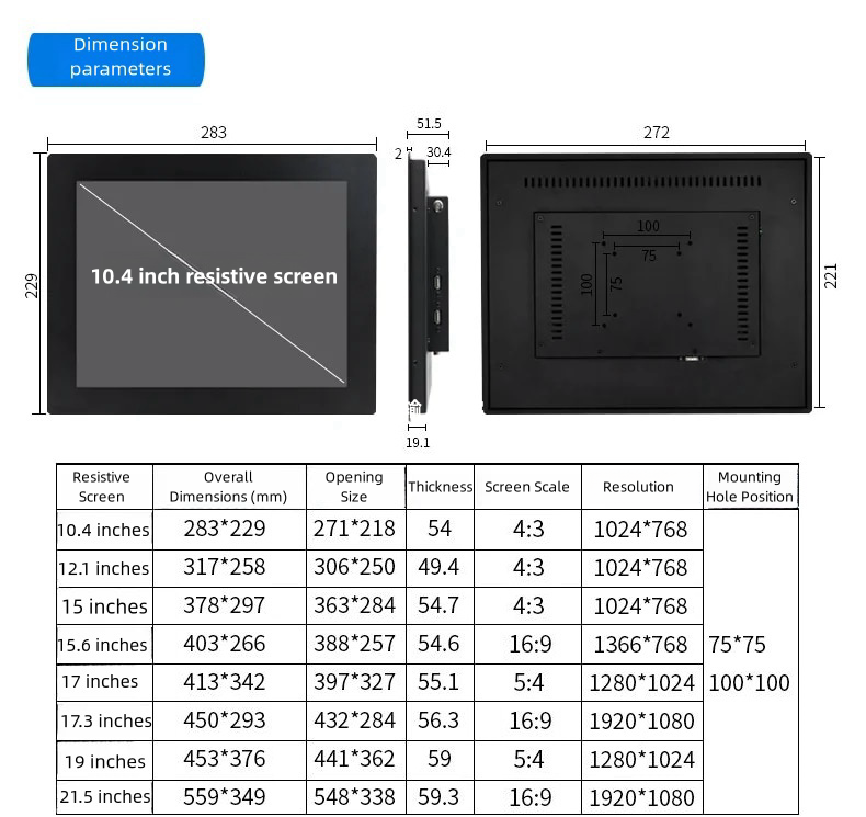 VINCANWO Best-Selling VEPC 10.4 Inch Industrial All-In-One Panel PC Intel Celeron Dual Core 4+ 64G DDR3 RAM VGA Touch Screen