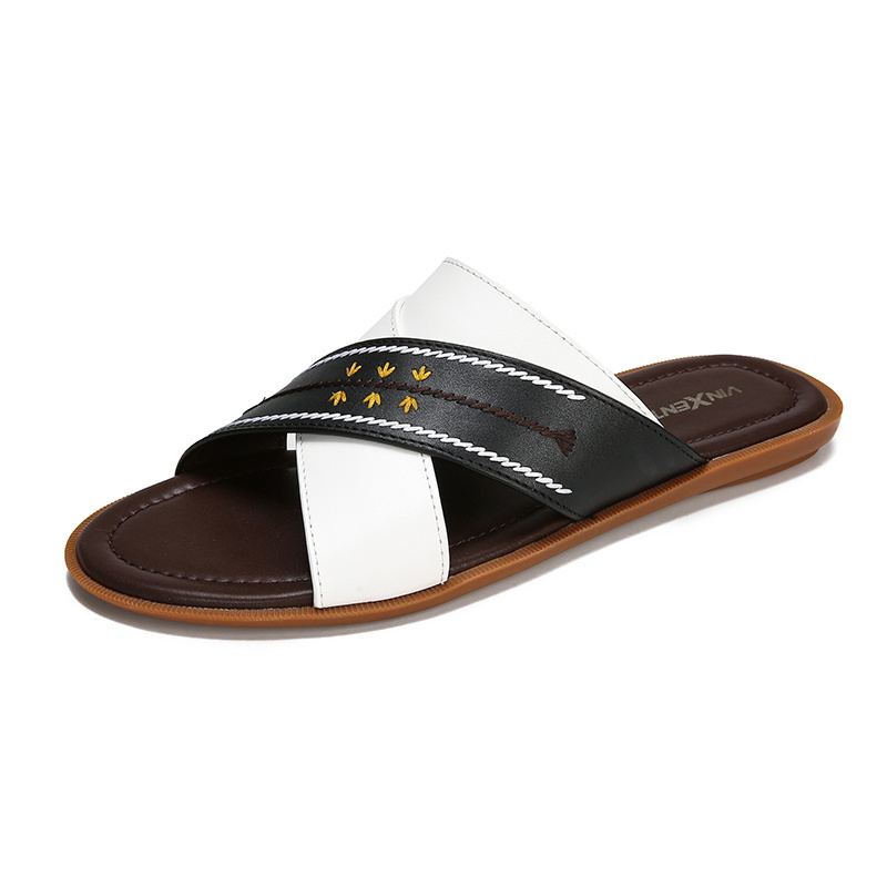 Fashion Comfortable Soft Arab Man Sandals 2023 Italian Leather Eva Sandal Shoes For Men