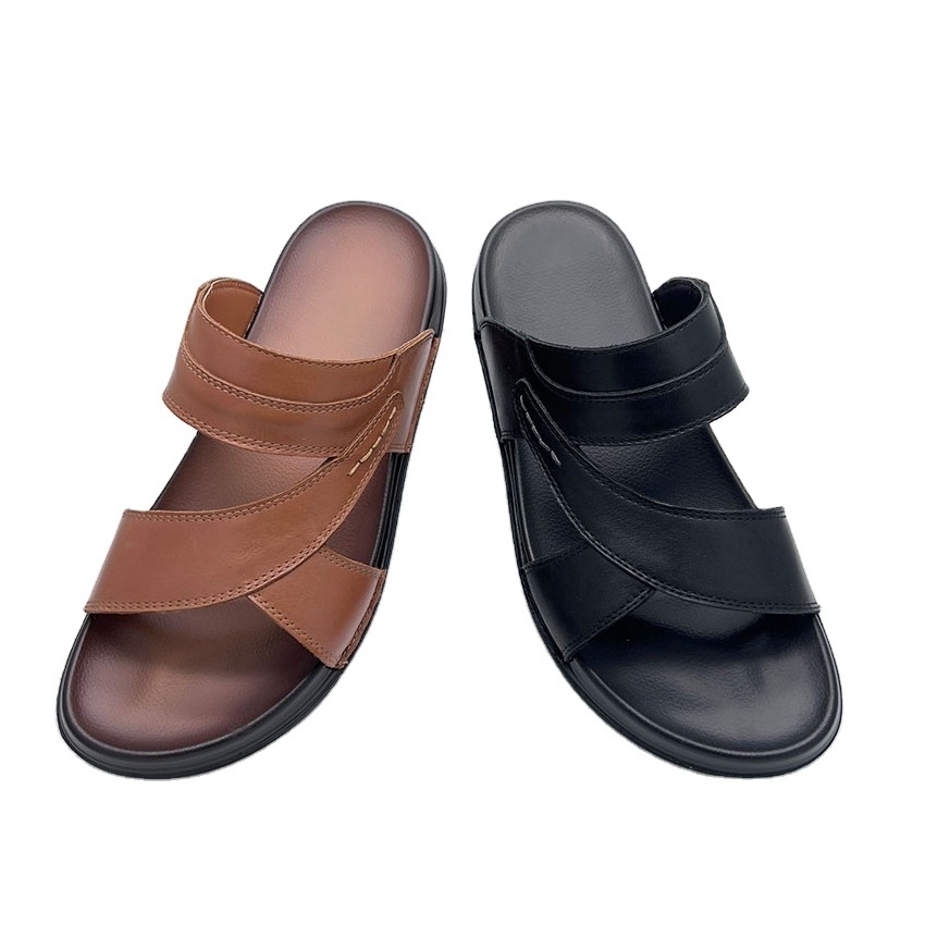 Best Price Comfortable Arabic Slipper Thailand Man Summer Leather Sandals For Men Flat