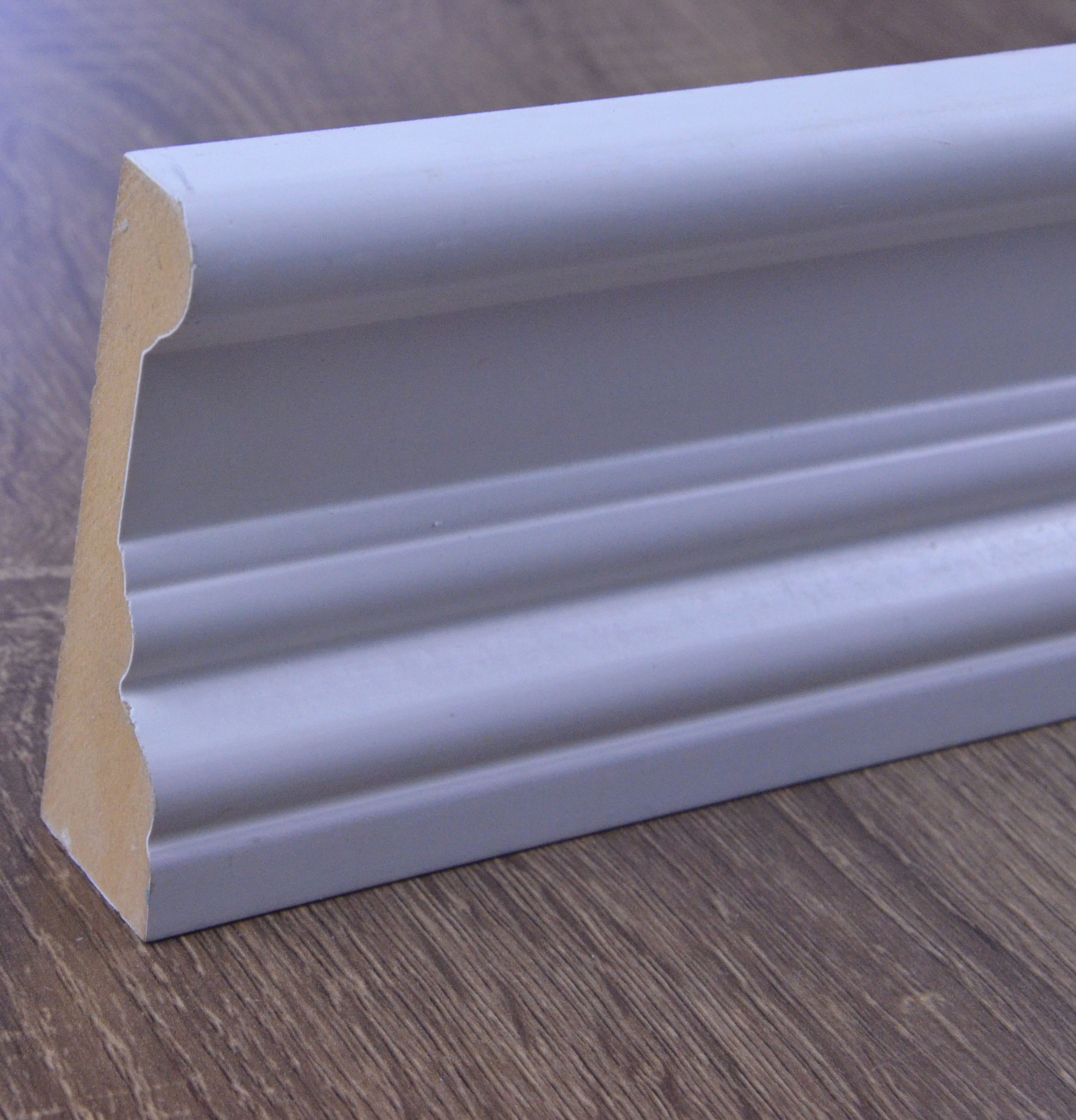 White primed decorative wood trim door casing moulding