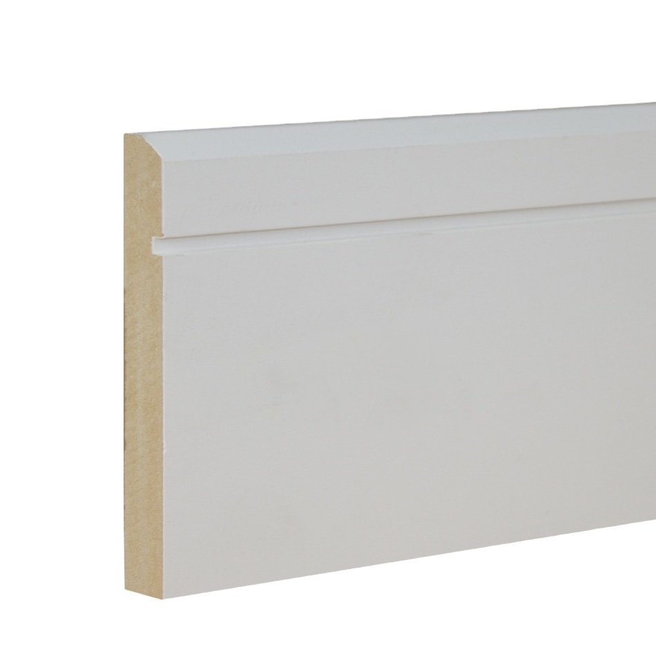 White primed pre-painted Flooring trim molding baseboard skirting board