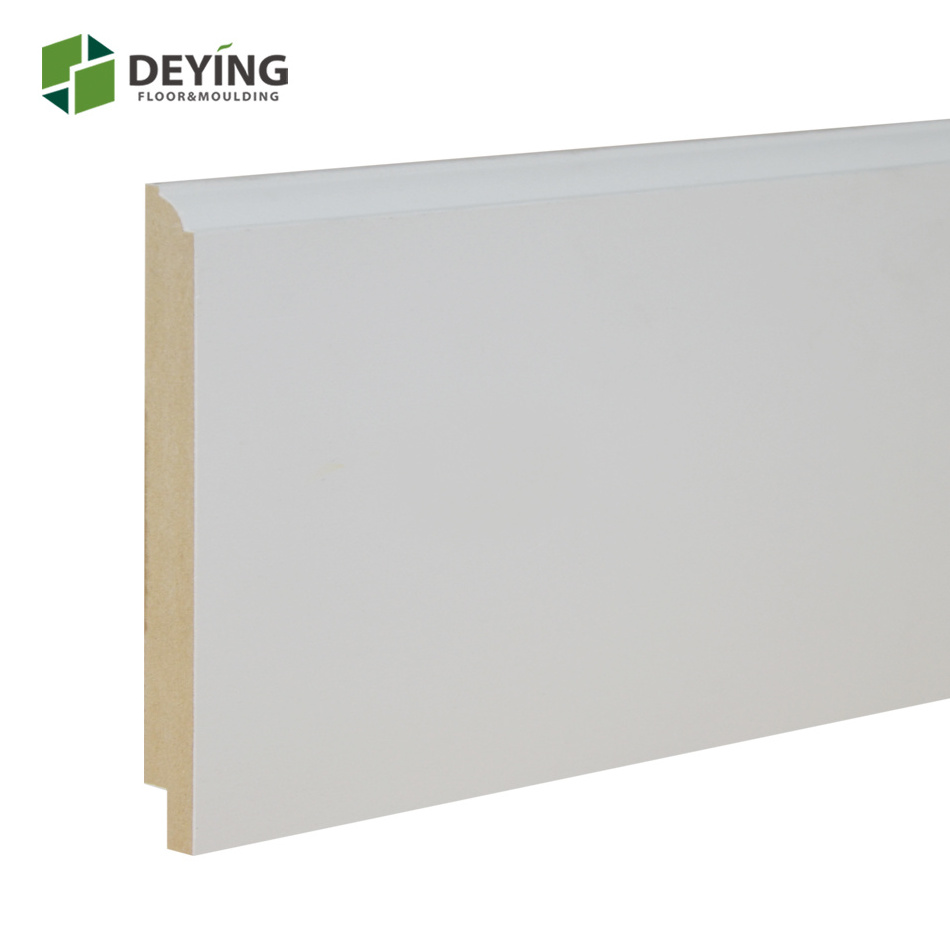 White primed pre-painted Flooring trim molding baseboard skirting board