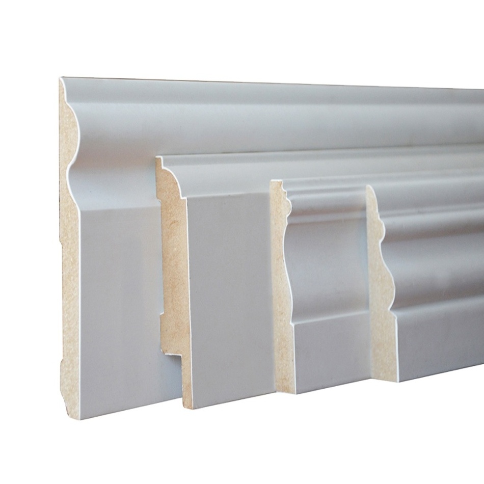 MDF Baseboard / White primed base molding / skirting