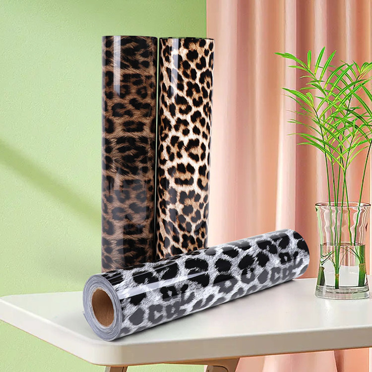 Leopard Print heat press transfer vinyl rolls heat transfer Leopard vinyl htvront heat press