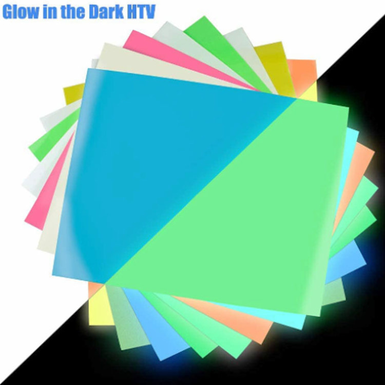 eco solvent colour flex luminous htv vinilo textil glow in the dark htv vinyl heat transfer vinyl rolls film for t-shirt