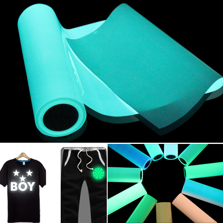 eco solvent colour flex luminous htv vinilo textil glow in the dark htv vinyl heat transfer vinyl rolls film for t-shirt