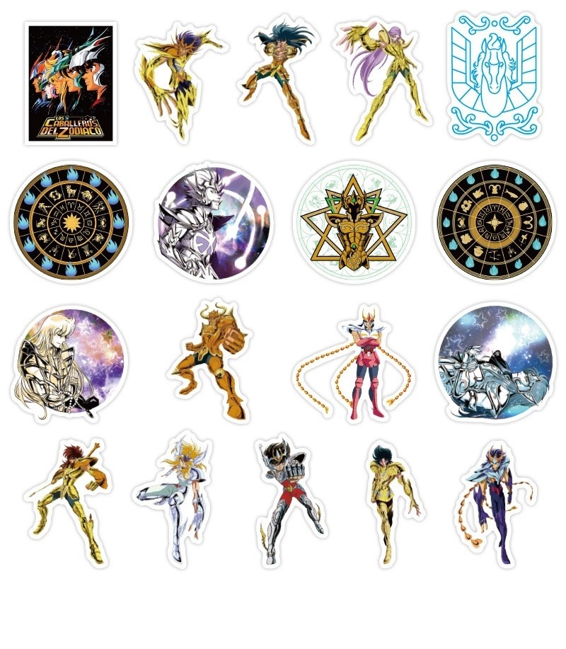 50PCS japanese Saint Seiya sticker Cartoon printing removable vinal wall stickers decoration for luggage laptop