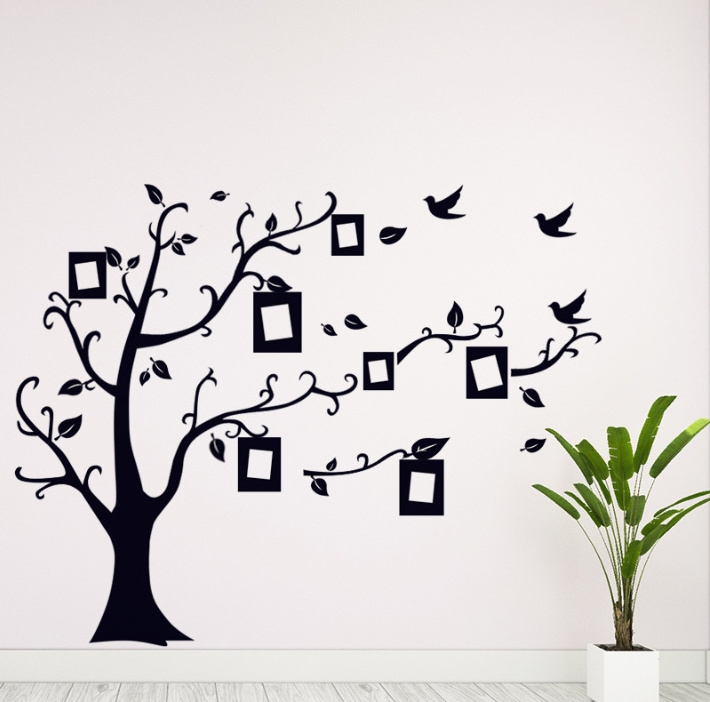 Gline ready to ship 50cmx70cm custom removable pvc black tree wall sticker