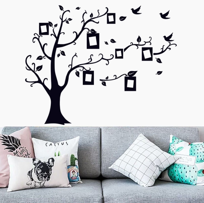 Gline ready to ship 50cmx70cm custom removable pvc black tree wall sticker