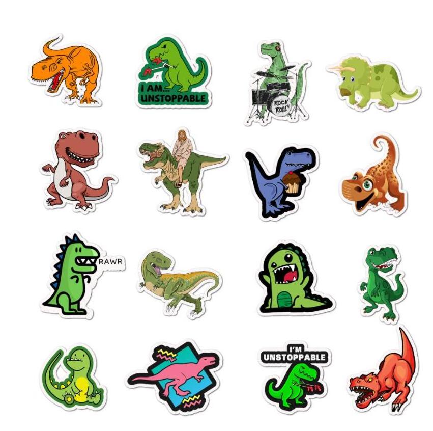 50 pack PVC dinosaur stickers waterproof graffiti stickers decor for laptop wall decal