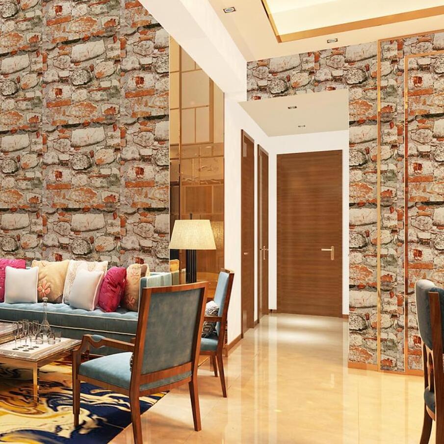 Water resistant Stone Brick Wallpaper  3d brick designs wallpaper sticker for Room