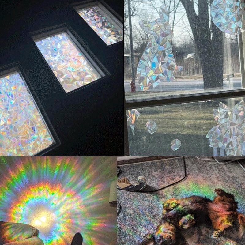 Rainbow reflection sticker crystal suncatcher Non-adhesive window decals clings for windows