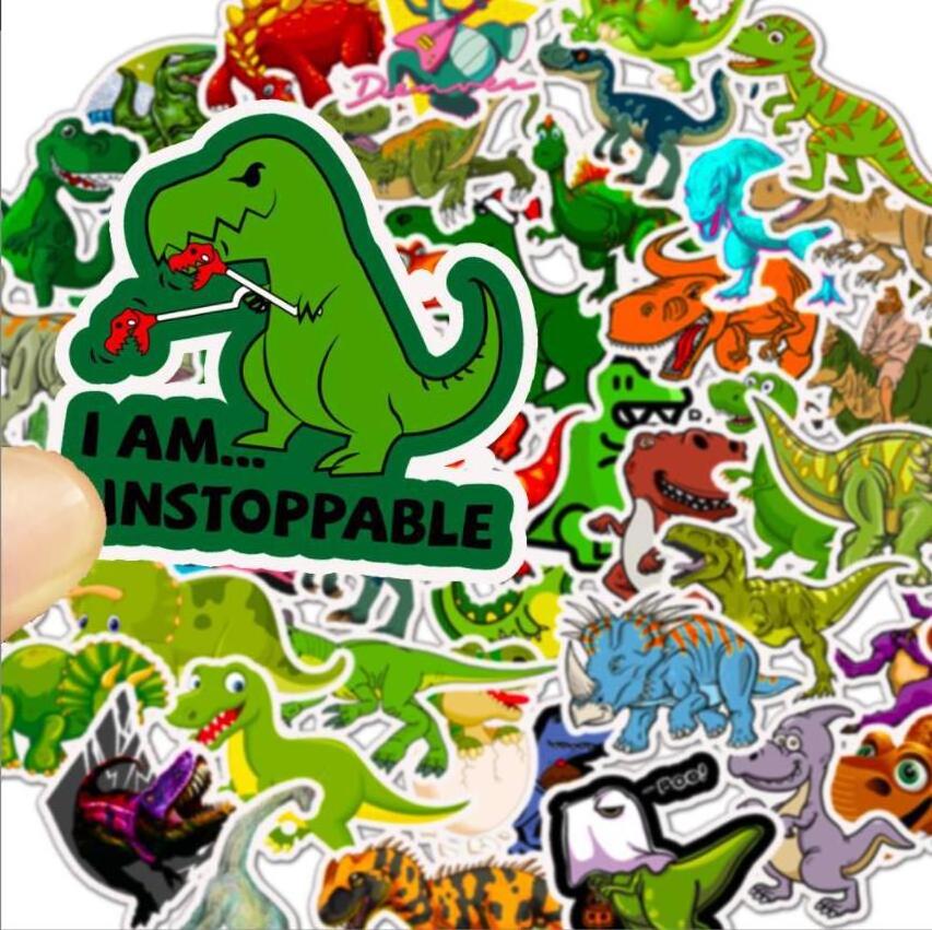 50 pack PVC dinosaur stickers waterproof graffiti stickers decor for laptop wall decal