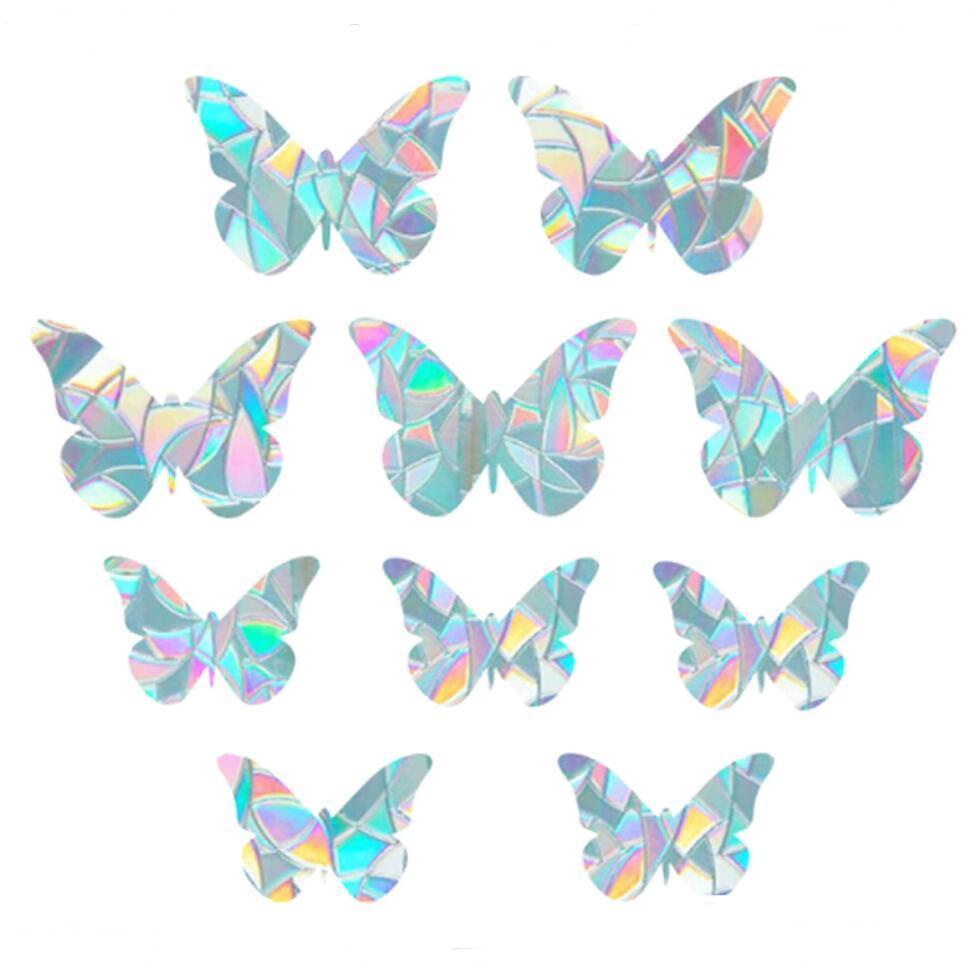 Butterfly Window Clings Glass Decals 3D Sun Catcher Stickers Non Adhesive Prism Vinyl Film Static fairy sun catcher