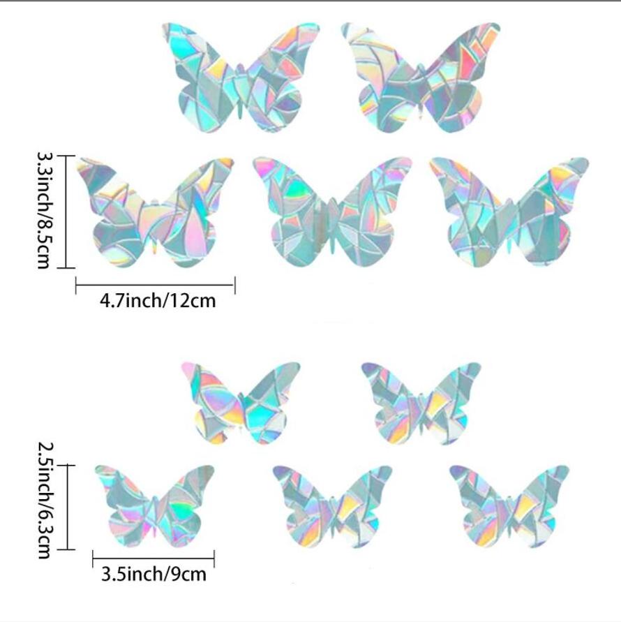 Butterfly Window Clings Glass Decals 3D Sun Catcher Stickers Non Adhesive Prism Vinyl Film Static fairy sun catcher