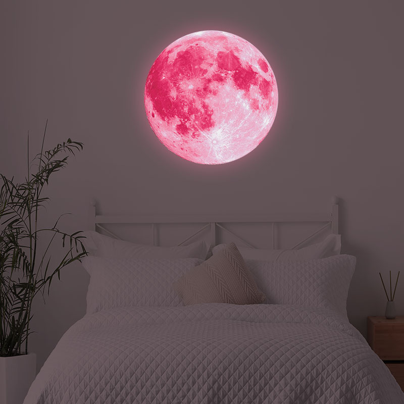 Custom 3D Luminous Wall Sticker Removable Self-Adhesive Glow Moonin the dark Sticker for Kids Room