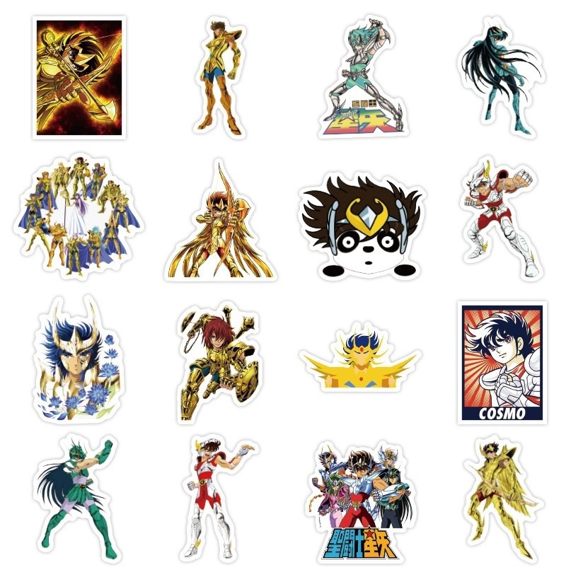 50PCS japanese Saint Seiya sticker Cartoon printing removable vinal wall stickers decoration for luggage laptop