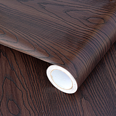 Gline ready to ship 61cmx500cm dark brown modern 3d wood grain wallpaper pvc self adhesive wallpapers covering