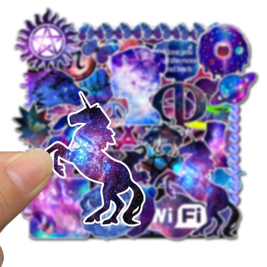 35pcs star galaxy horoscope starry sky stickers for laptop luggage bottle diary waterpoof stickers