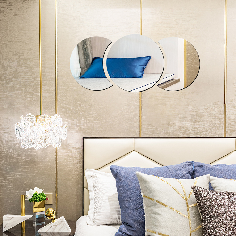 Wholesale wall mirror stickers  acrylic circle decorative mirror Decal for Home Living Room Bedroom