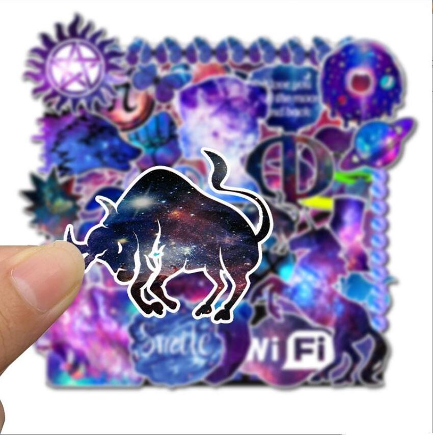 35pcs star galaxy horoscope starry sky stickers for laptop luggage bottle diary waterpoof stickers