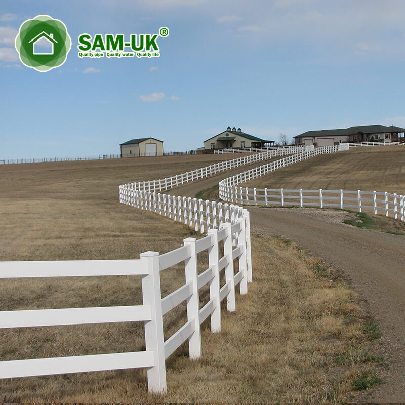 wholesale White PVC Horse Farm equine fence