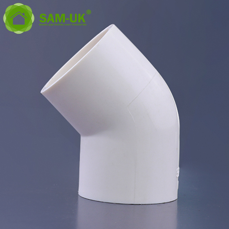 Hot sales of the factory 45 deg elbow pvc pipe elbow 50mm pipe connectors elbow swivel pipe fittings