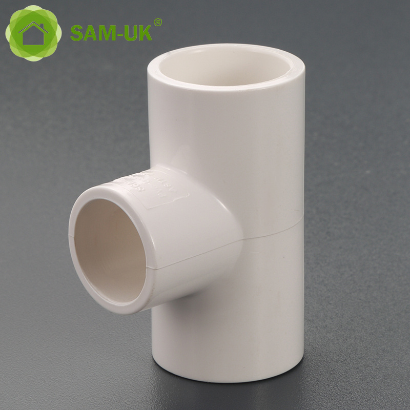 SAM-UK Factory pvc pipe plastic pipe fittings catalogue 3 way connector elbow tee reducer pipe fitting