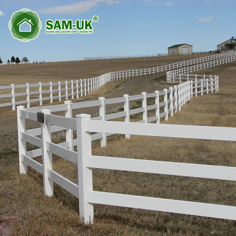 wholesale White PVC Horse Farm equine fence