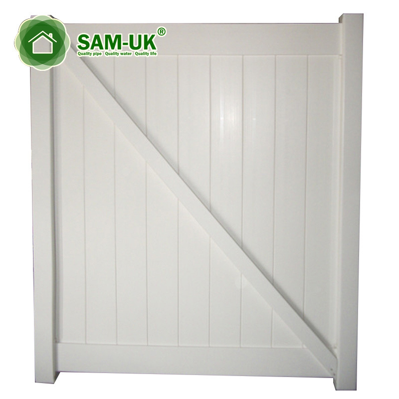 SAM-UK Hot selling UV resistant garden white plastic yard Vinyl pvc fence sliding gate