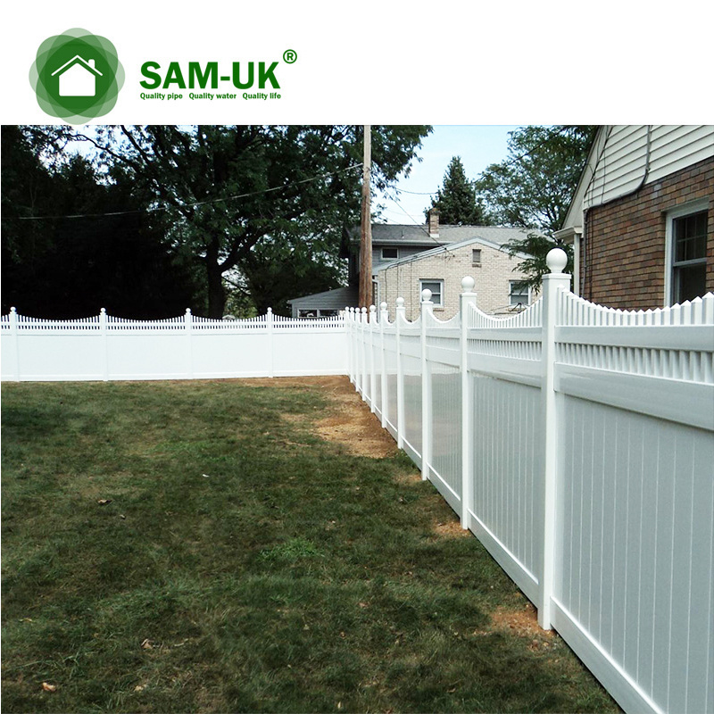 Customized wholesale family garden privacy vinyl pvc decorative white size fence cattle goat fence panel