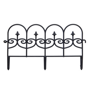 SAM-UK FLOWER PLANT GARDEN SMALL FENCE VINYL PLASTIC BLACK EASY ASSEMBLY FENCE