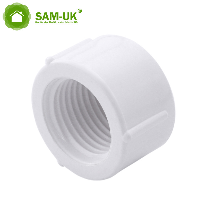 Selling plumbing fittings 12 inch pvc plastic pipe end cap threaded with female pvc pipe fitting end cap