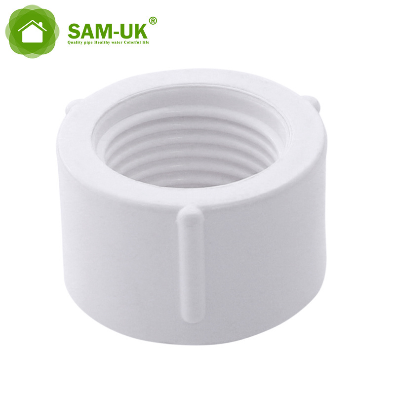 Selling plumbing fittings 12 inch pvc plastic pipe end cap threaded with female pvc pipe fitting end cap