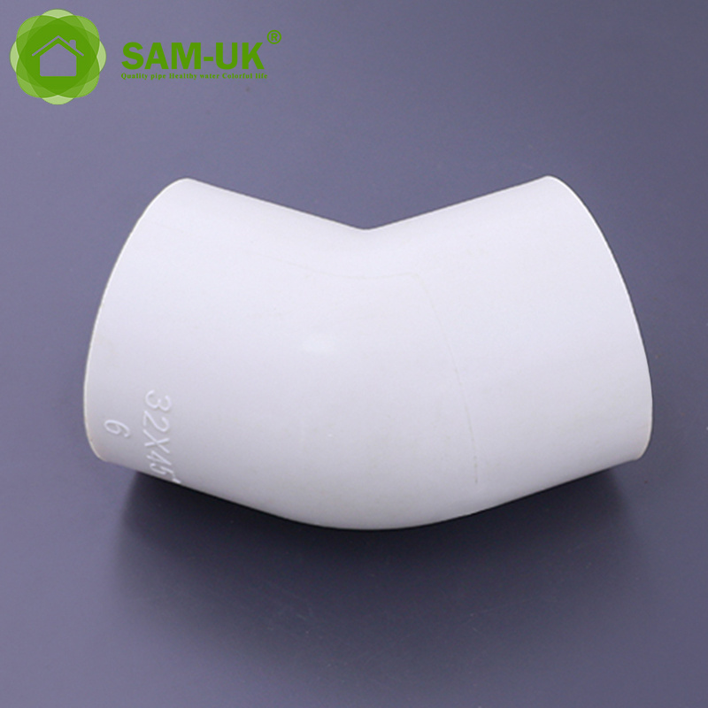 Hot sales of the factory 45 deg elbow pvc pipe elbow 50mm pipe connectors elbow swivel pipe fittings