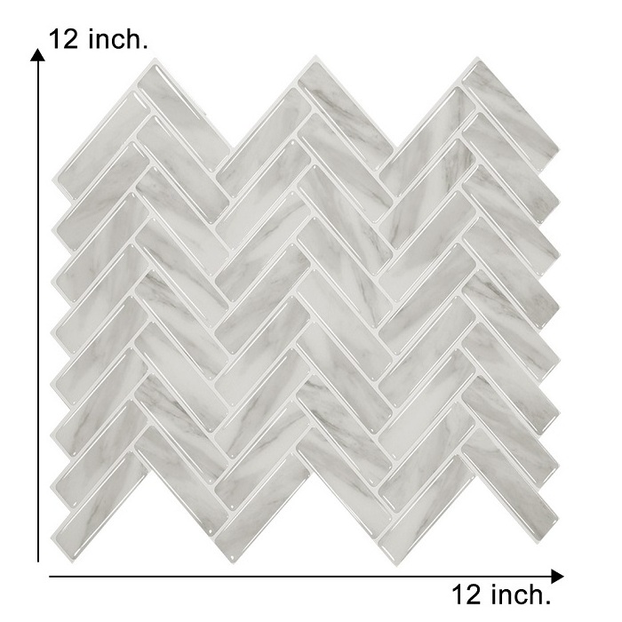 3D Marble Kitchen Backsplash Waterproof Bathroom Wall Sticker Anti-Mold Thicker Peel And Stick Tiles backsplash for Shower