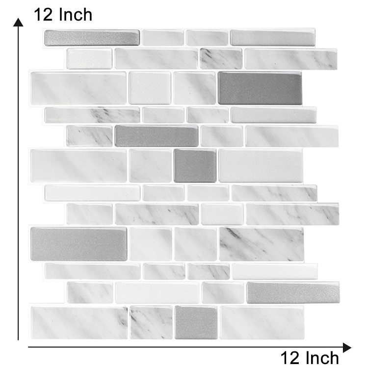 Light-weight Stick and Go Carrara Marble Wall Panel Peel n Stick Tile for RV Backsplash Mosaic Art