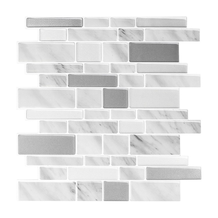 Light-weight Stick and Go Carrara Marble Wall Panel Peel n Stick Tile for RV Backsplash Mosaic Art