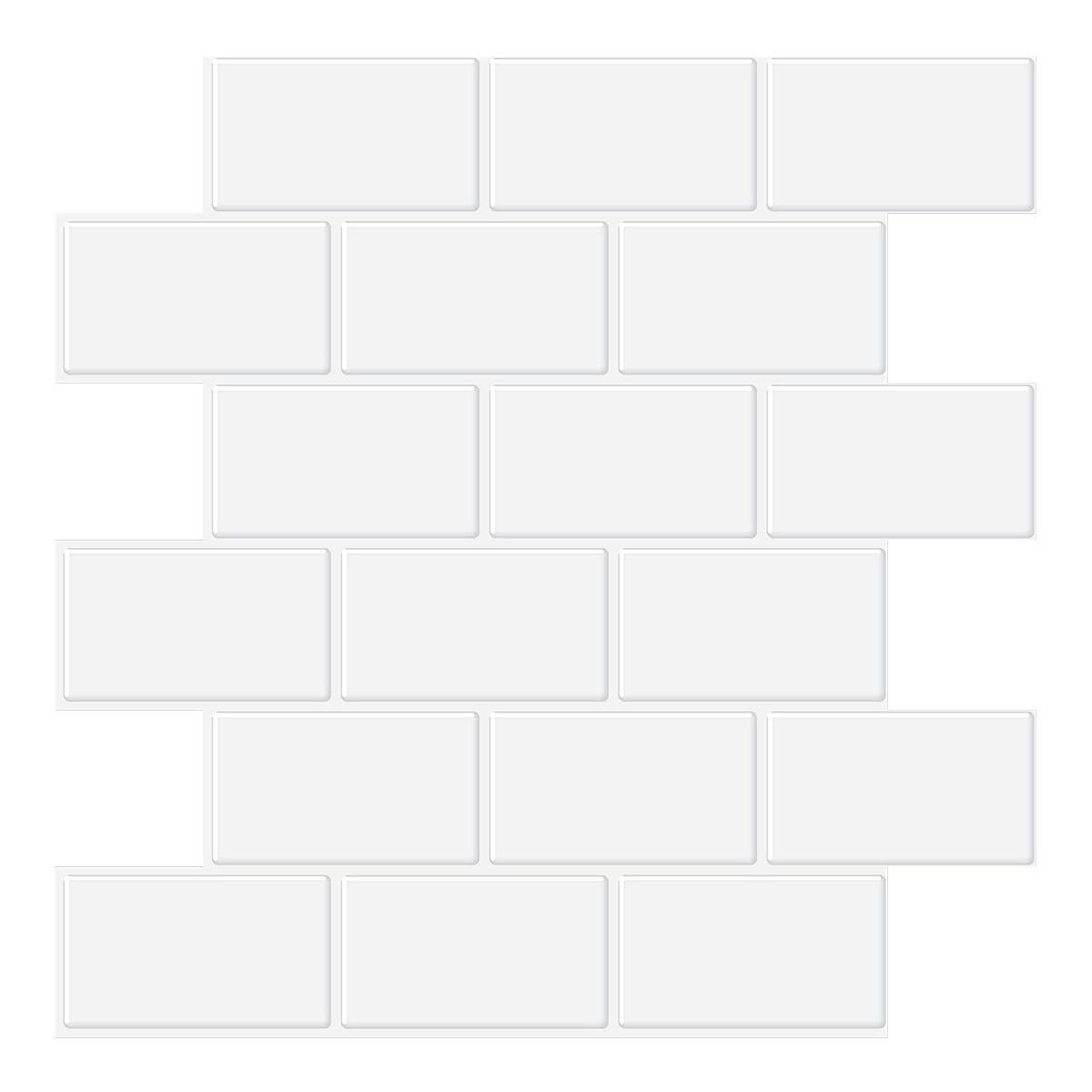 Vivid Tiles Peel and Stick white Subway Tile 3D Self Adhesive Backsplash Wall Sticker for Kitchen home wall decor