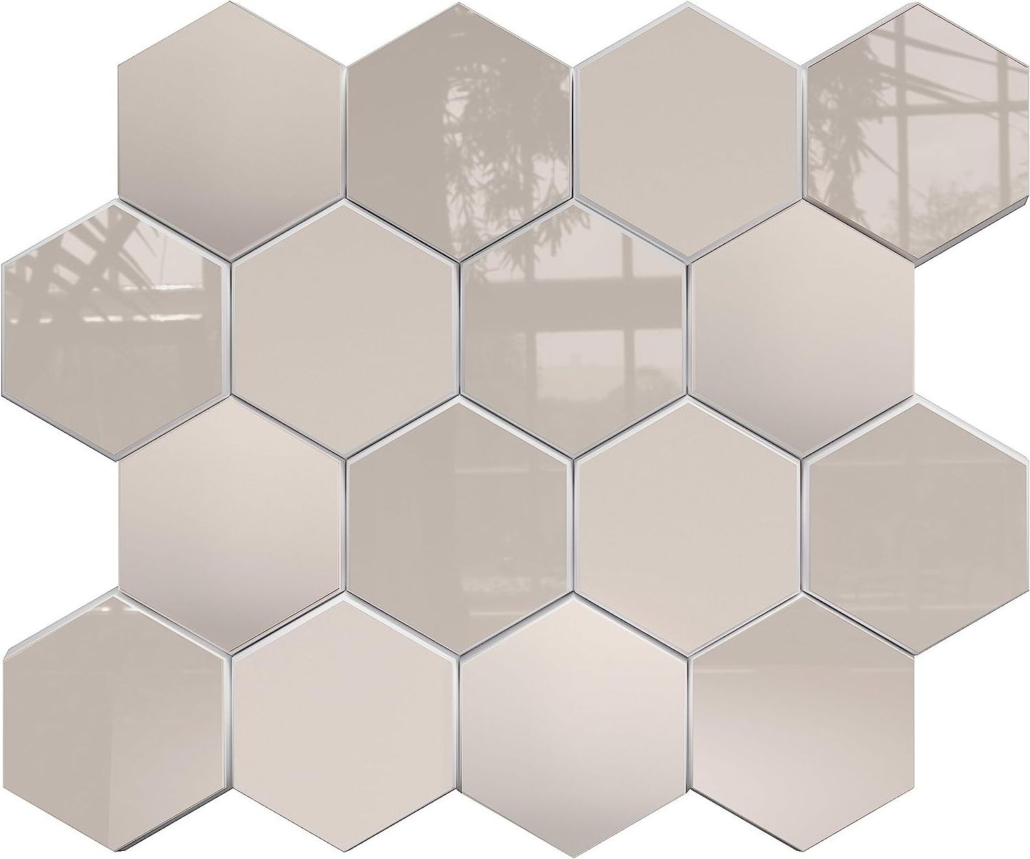 Factory Peel and Stick Wall Tiles Backsplash for Kitchen RV Decor Self-Adhesive Tile Hexagon Mosaic Tiles